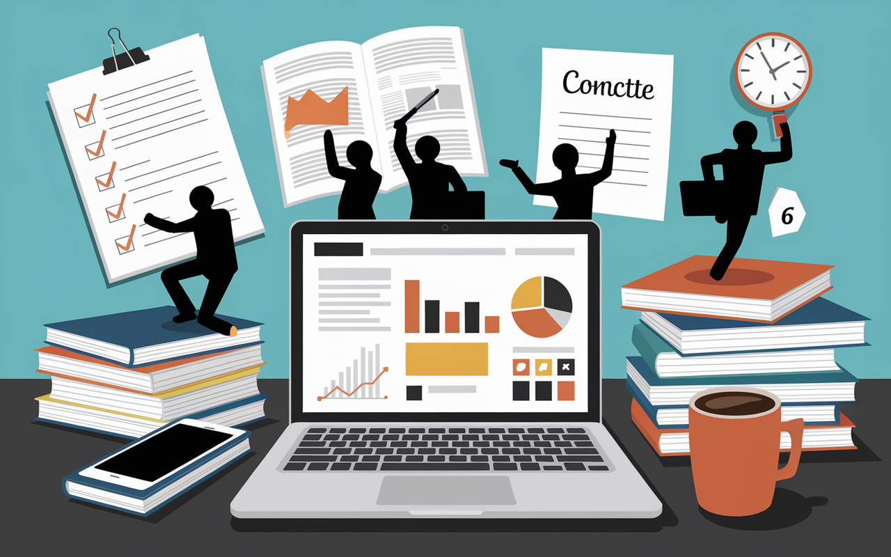 expertise veille journal professionnel silhouettes outils