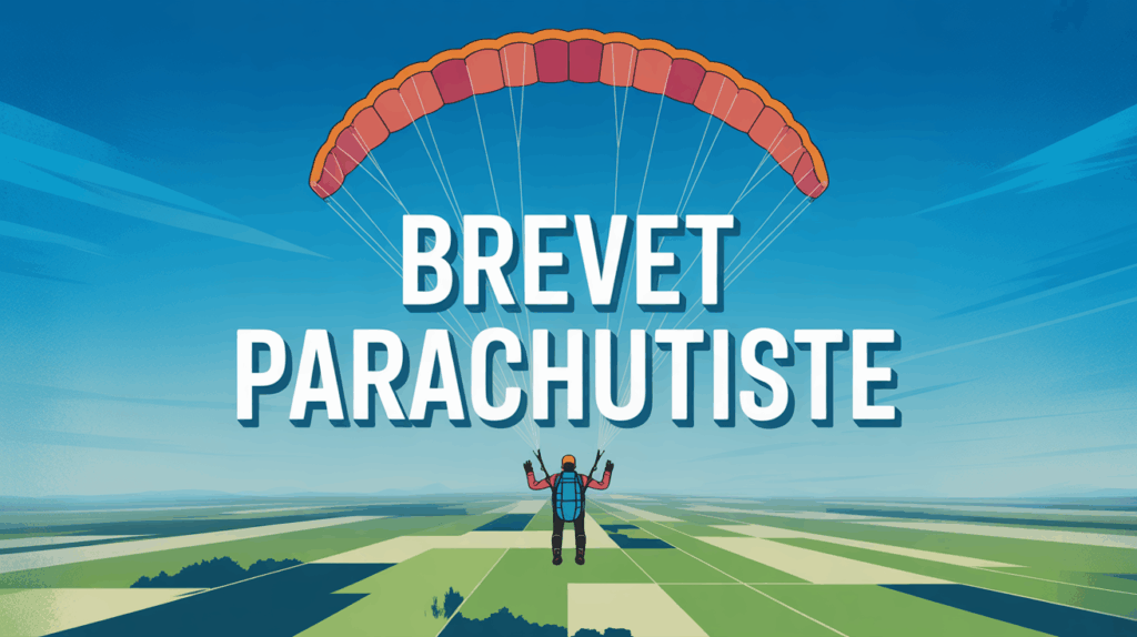 Brevet parachutiste chute libre paysage champs