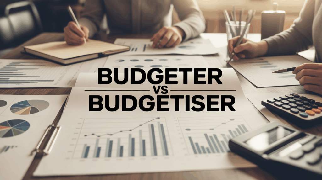 tableau blanc avec budgeter vs budgetiser en entreprise