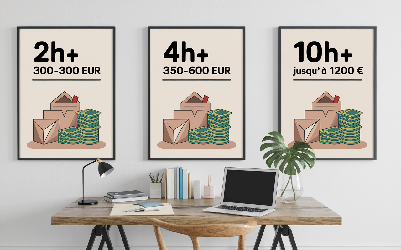 tableau revenus travail emballage domicile