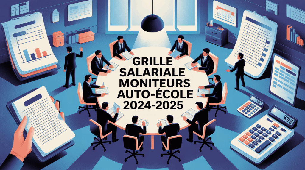 Illustration grille salariale moniteur auto-ecole 2024