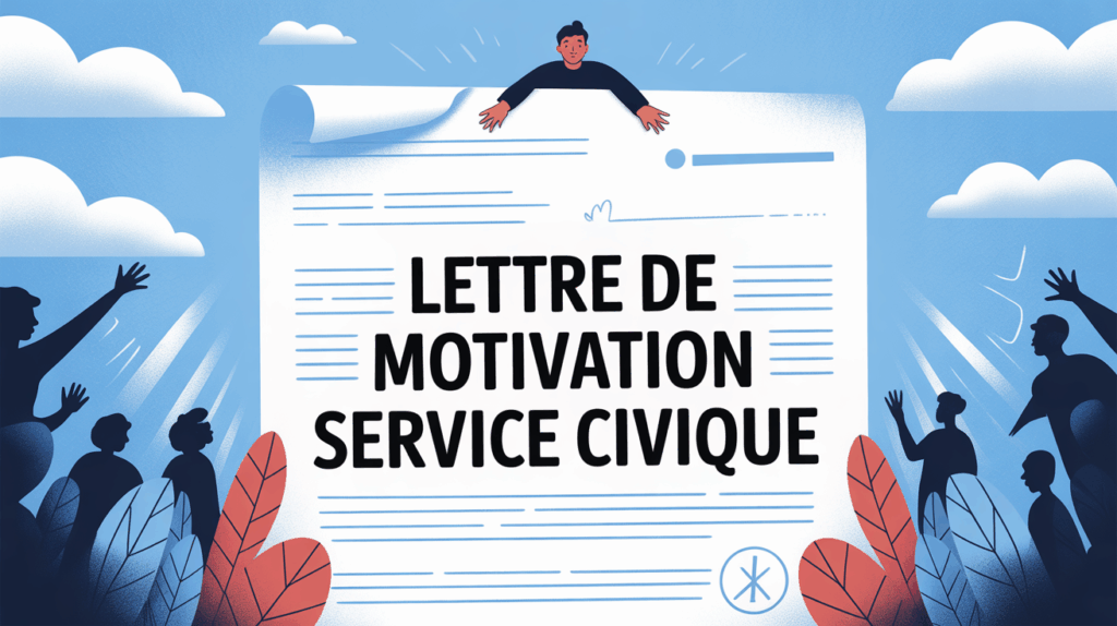 Feuille lettre de motivation service civique stylo ambiance citoyenne