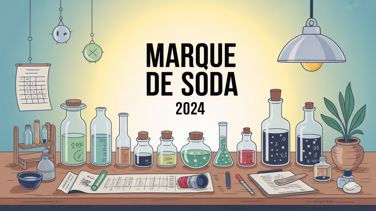 Illustration plan de travail entrepreneur marque de soda 2024