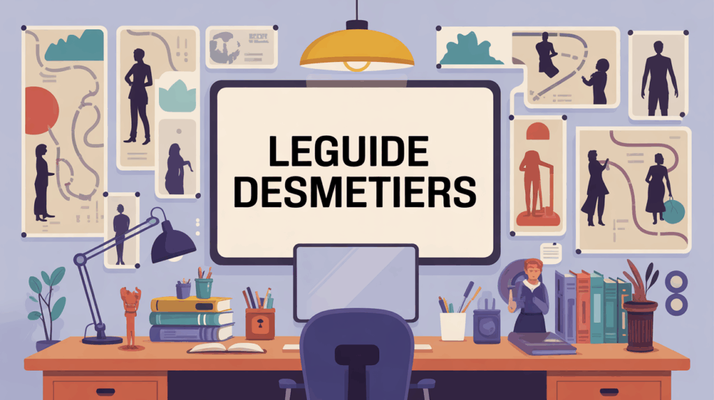 Illustration bureau LeGuideDesMétiers orientation professionnelle