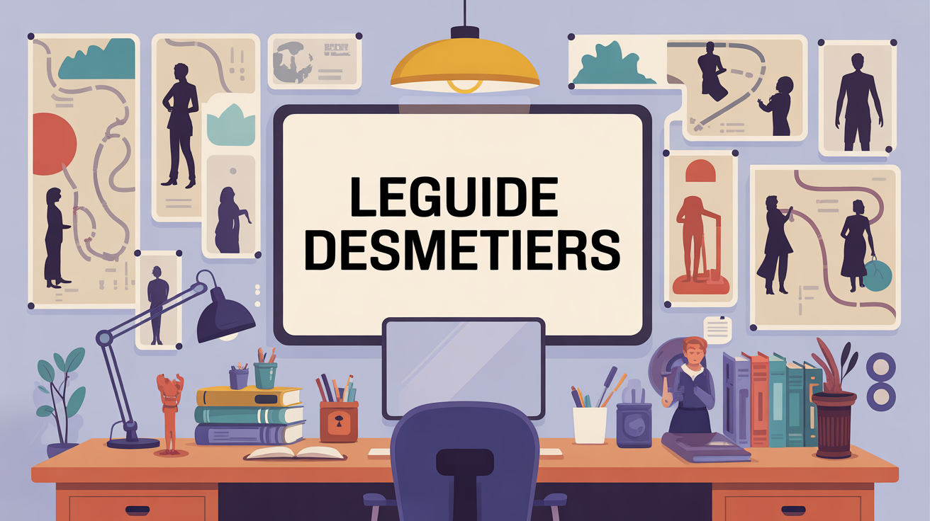 Illustration bureau LeGuideDesMétiers orientation professionnelle