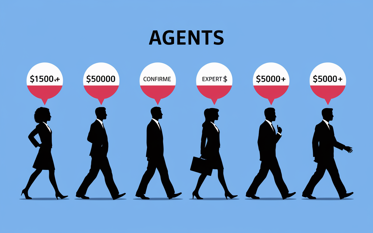 Tableau illustré des salaires agent immobilier 2025