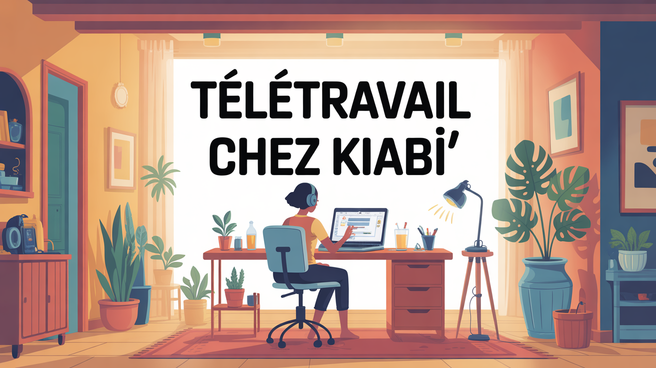 Personne en teletravail chez Kiabi dans interieur maison moderne