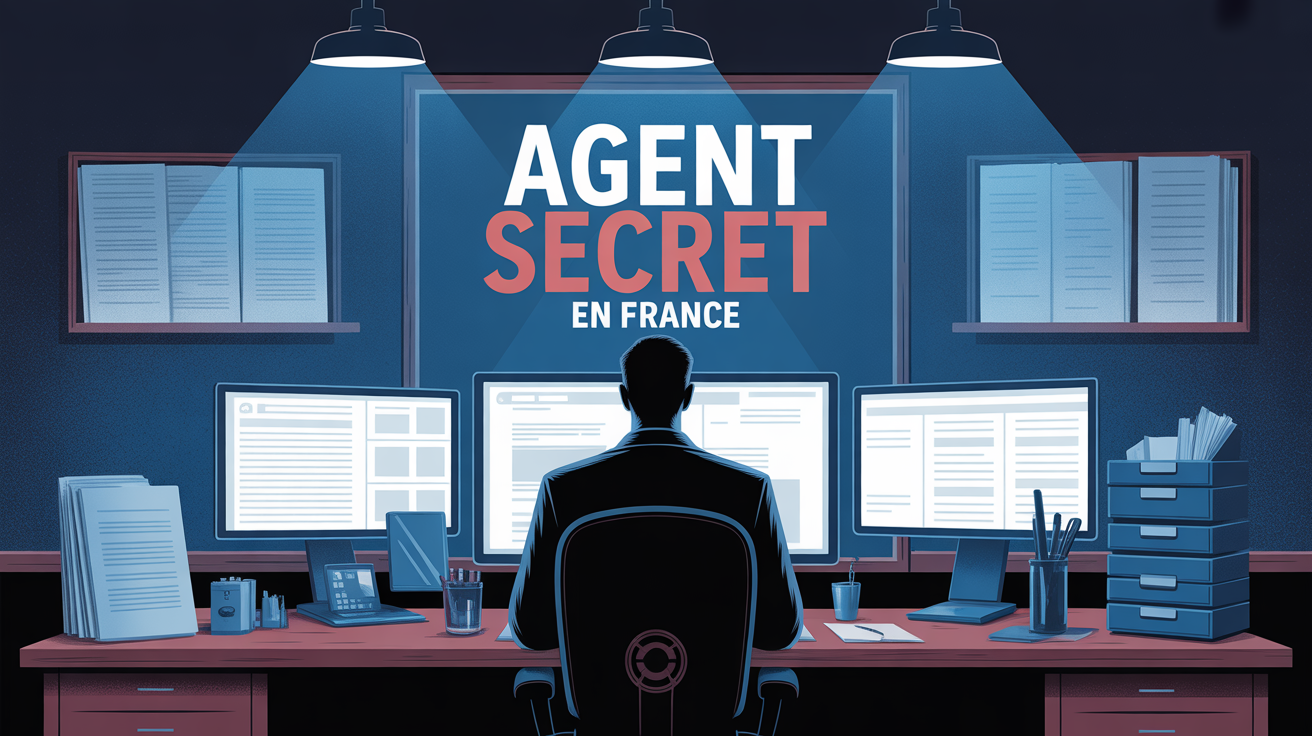 bureau agent secret france silhouette écrans dossiers