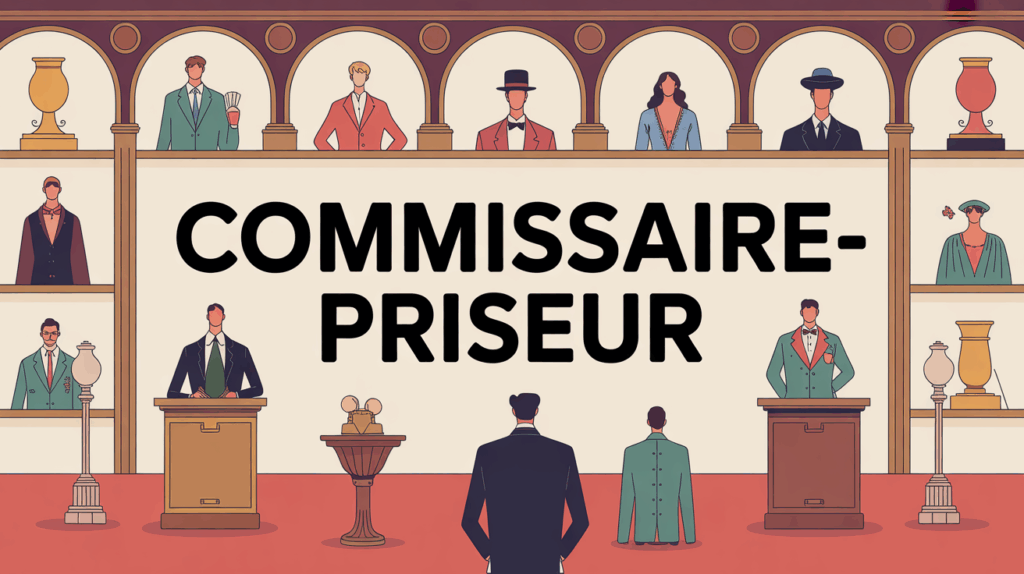 commissaire priseur illustration salle des encheres