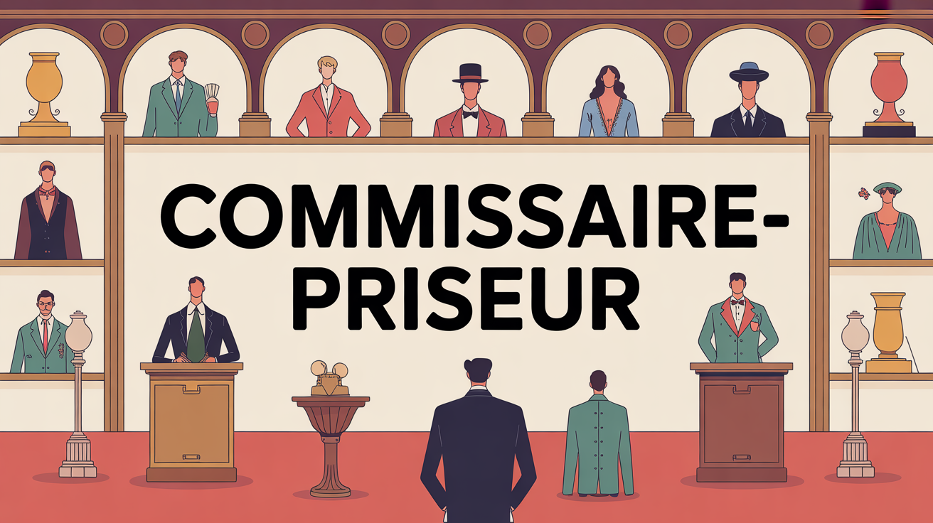 commissaire priseur illustration salle des encheres