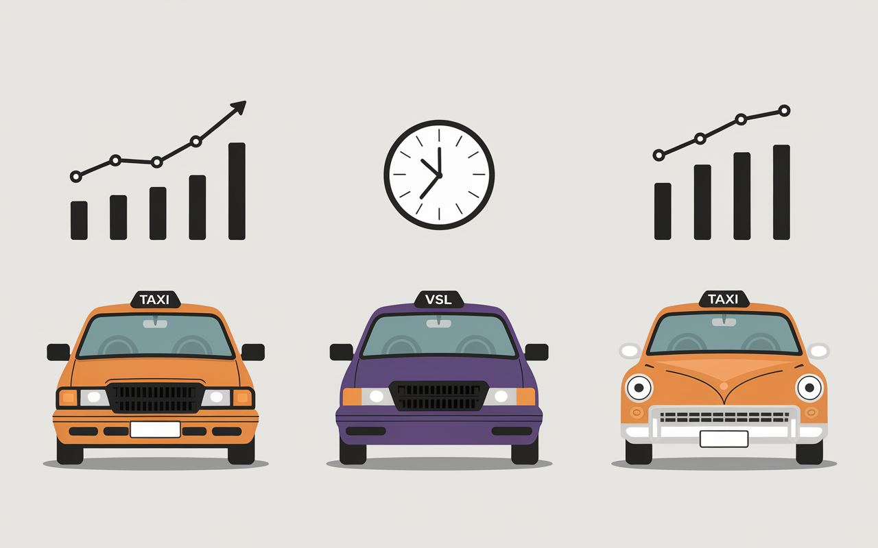 Comparatif taxi conventionné VSL classique revenus