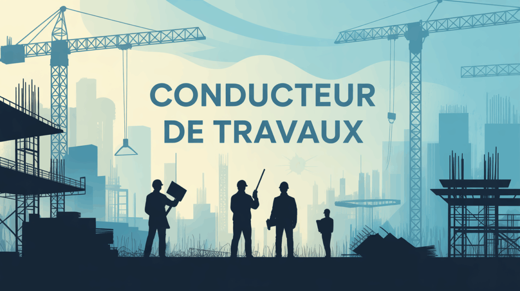 Vue chantier BTP moderne conducteur de travaux