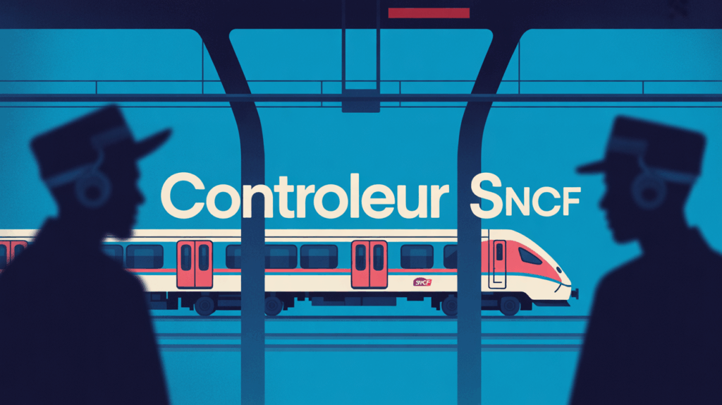 illustration controleur sncf train moderne