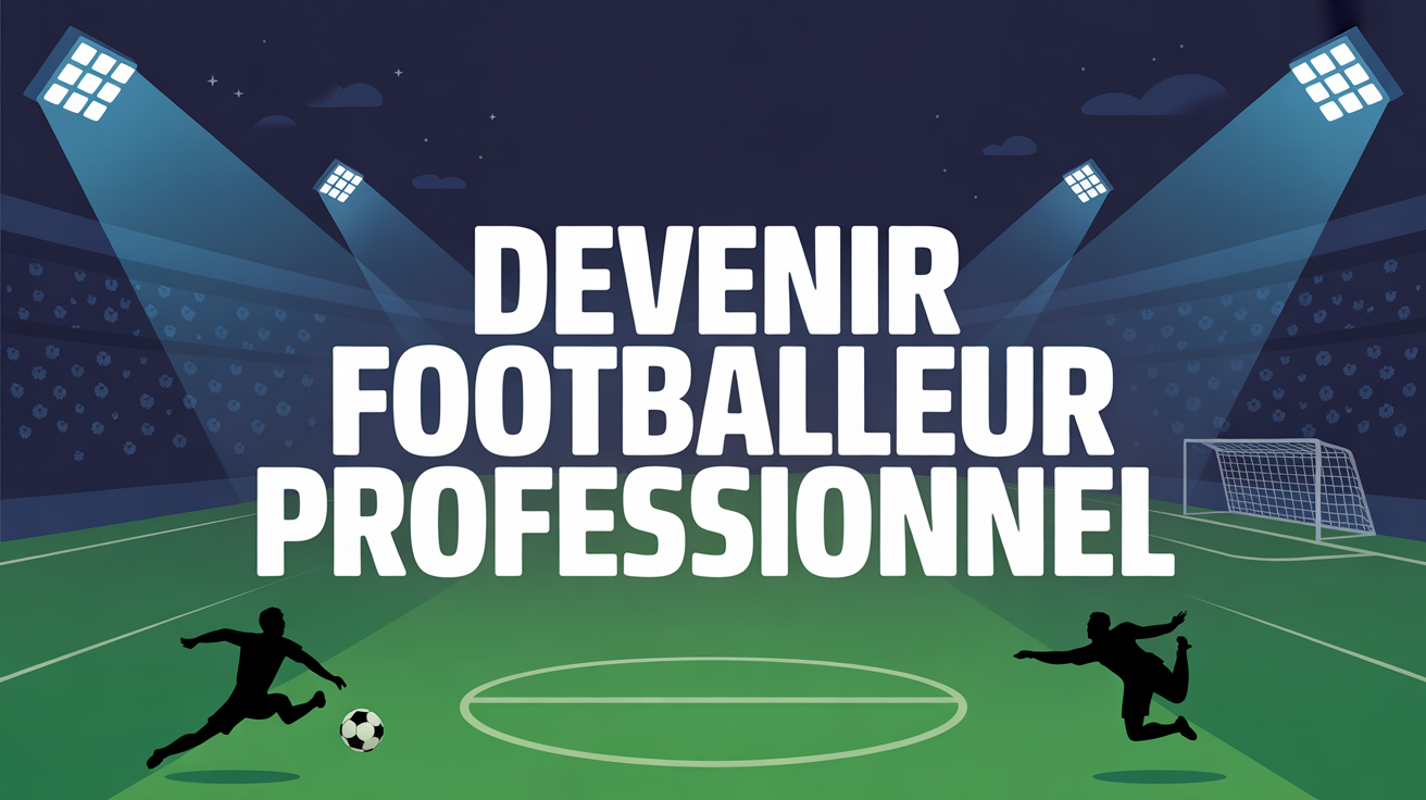footballeur professionnel terrain nuit projecteurs silhouettes