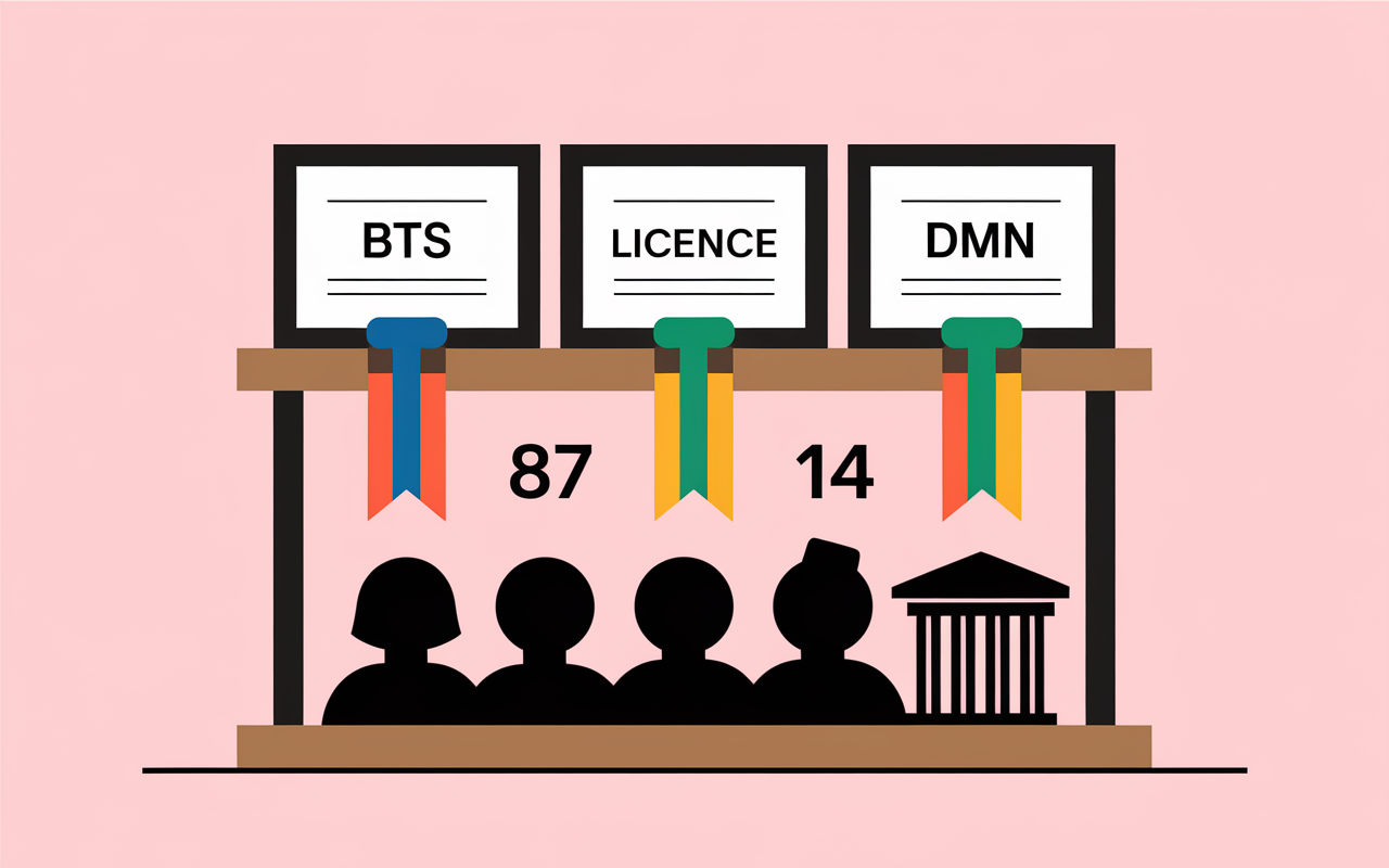 Etagere diplomes clerc de notaire BTS Licence DMN