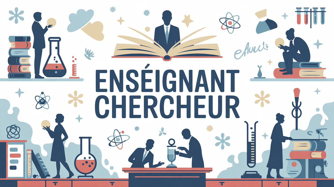Vue stylisée enseignant chercheur université française