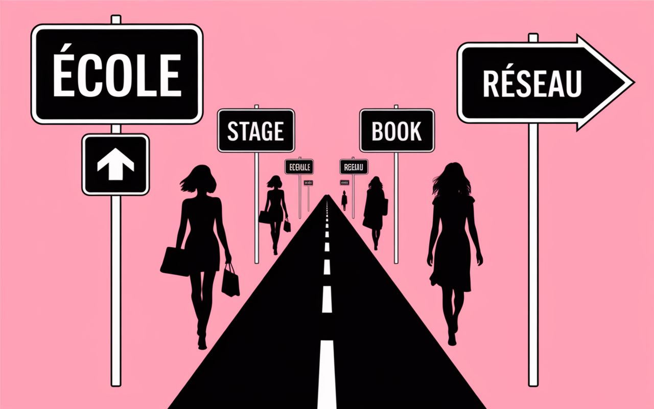 Silhouettes femmes parcours ecole stage reseau