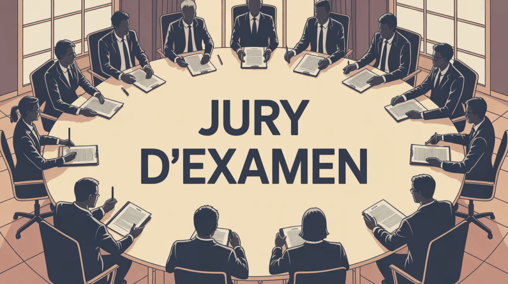 jury d examen autour table documents