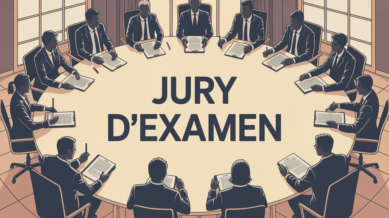 jury d examen autour table documents