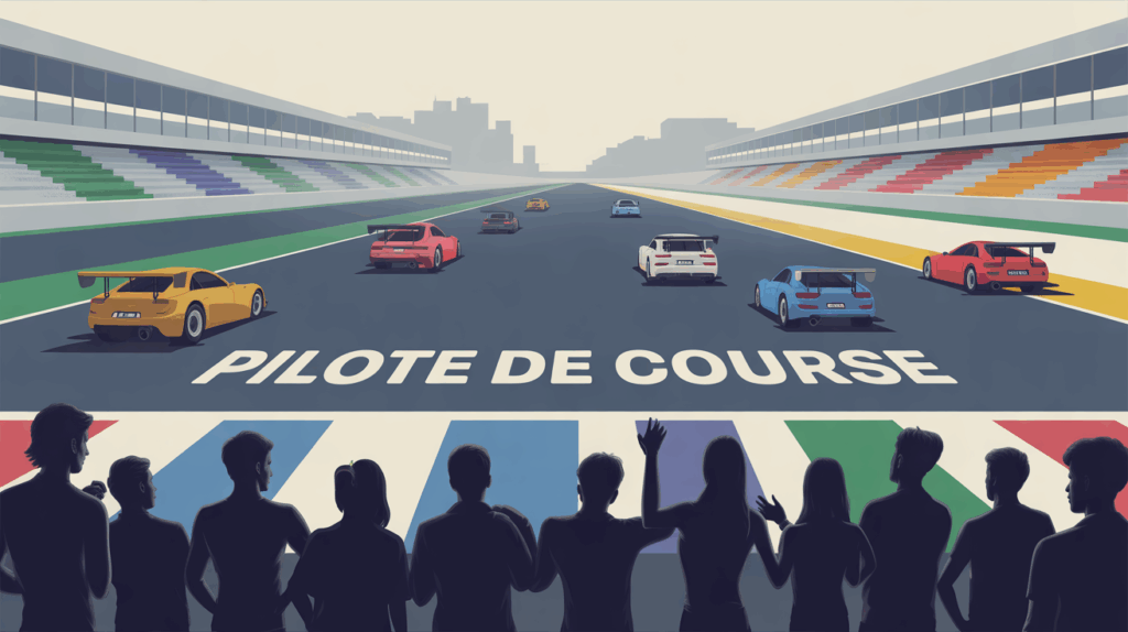 Piste automobile, monoplaces colorées, ambiance dynamique, France