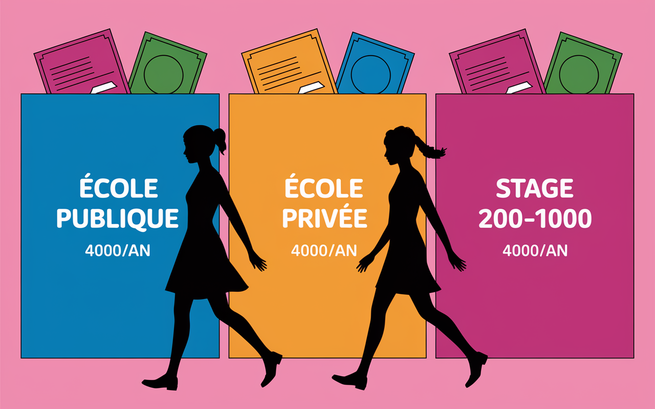 Tableau comparatif prix formation actrice ecoles stages