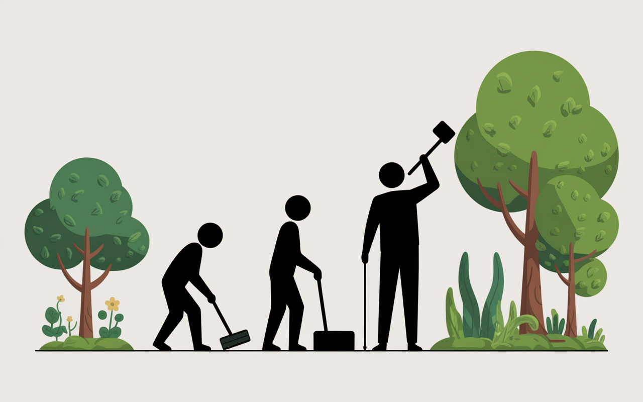 Architecte paysagiste sur planche à dessin, jardin du croquis à la 3D