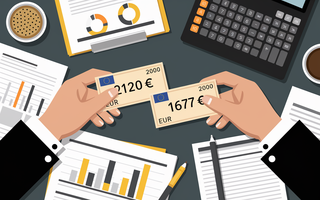 billet 2120 euros comparé 1677 euros net