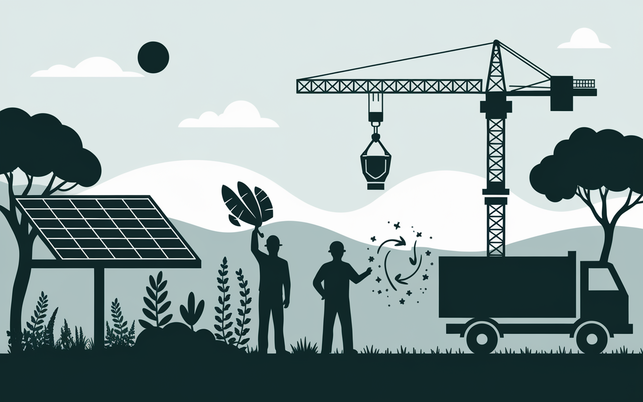 Chantier genie civil durable, innovations et materiaux recyclés