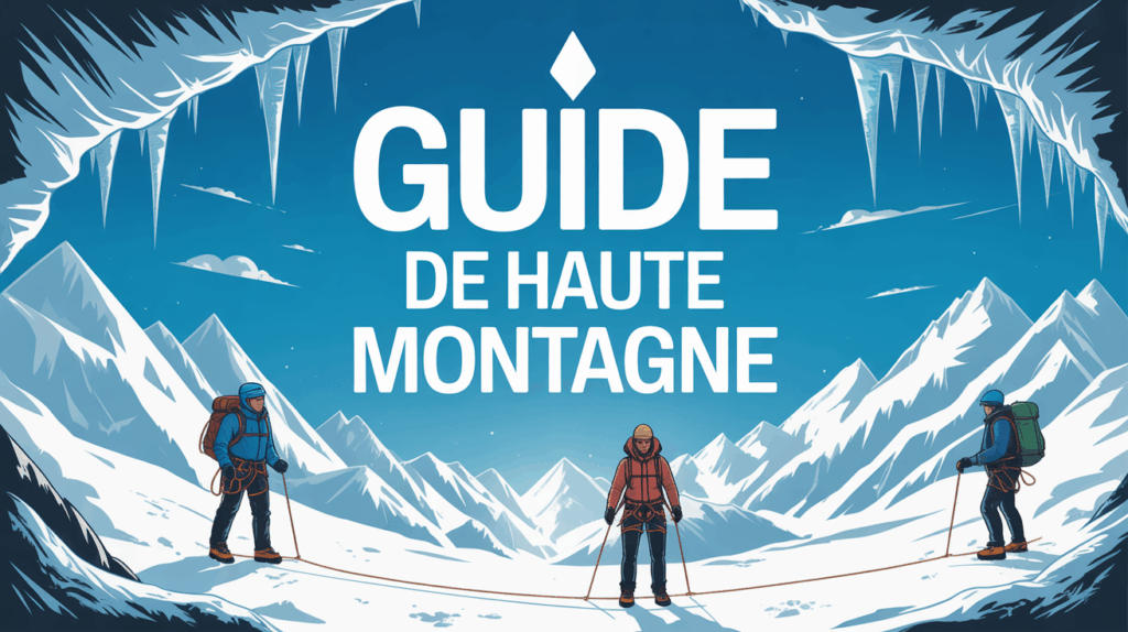 Cordée guide de haute montagne sur neige France