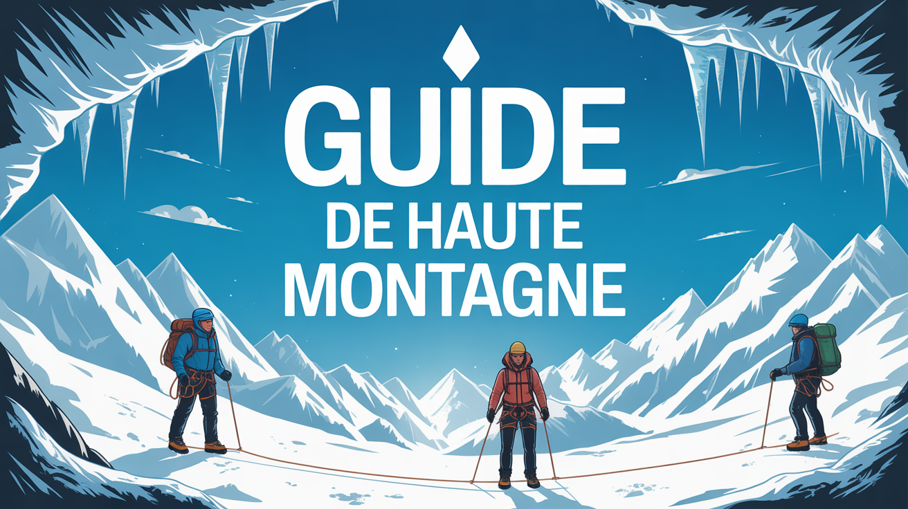 Cordée guide de haute montagne sur neige France