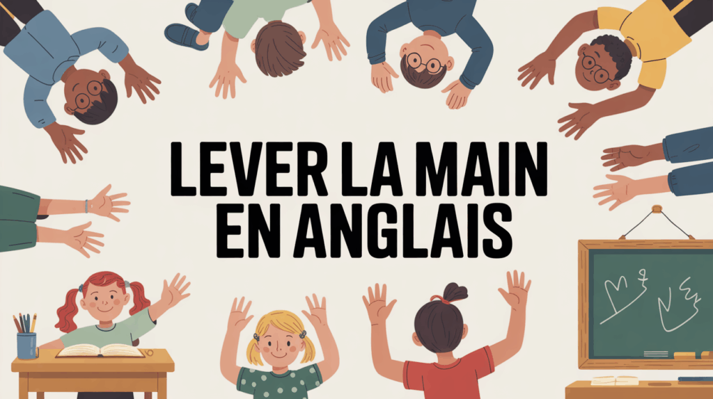 illustration lever la main en anglais scolaire