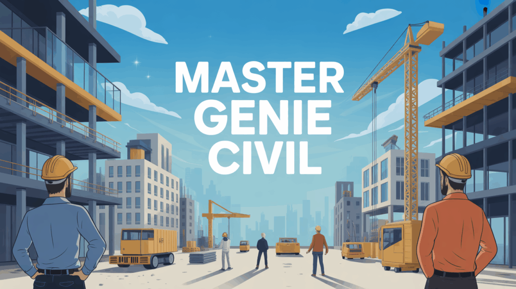 Vue panoramique d'un chantier urbain avec master genie civil