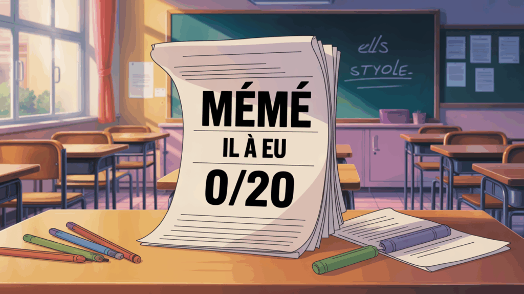 illustration meme il a eu 0/20 copie examen
