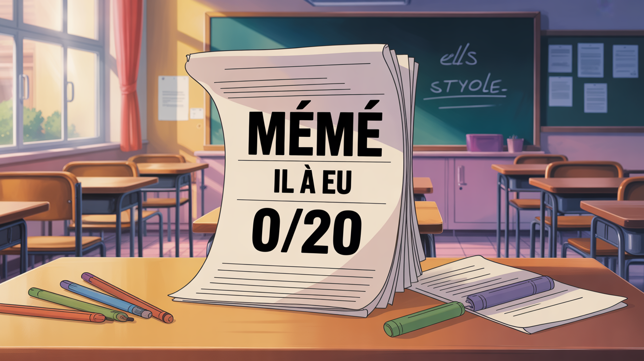 illustration meme il a eu 0/20 copie examen