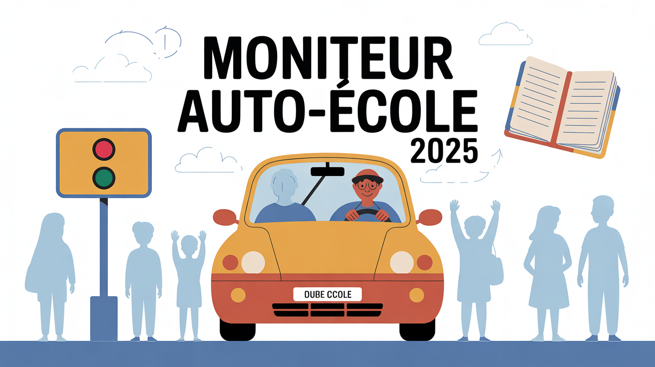 Moniteur auto école voiture double commande signalisation