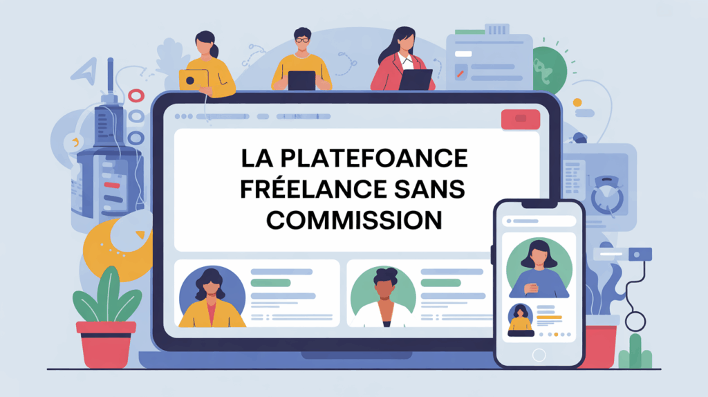 Illustration FreeWork plateforme freelance sans commission