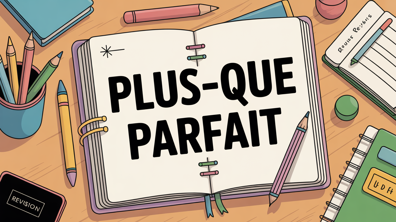 illustration cahier conjugaison plus que parfait