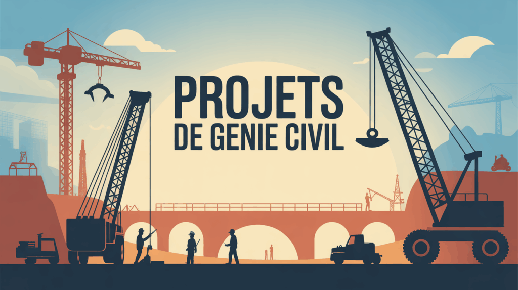 Chantier de genie civil complexe avec tunnel et pont