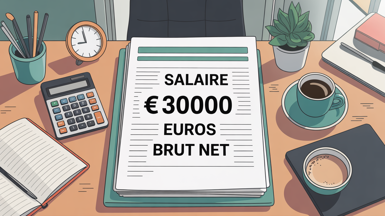 fiche de paie et calculatrice autour du salaire 30000 euros brut net