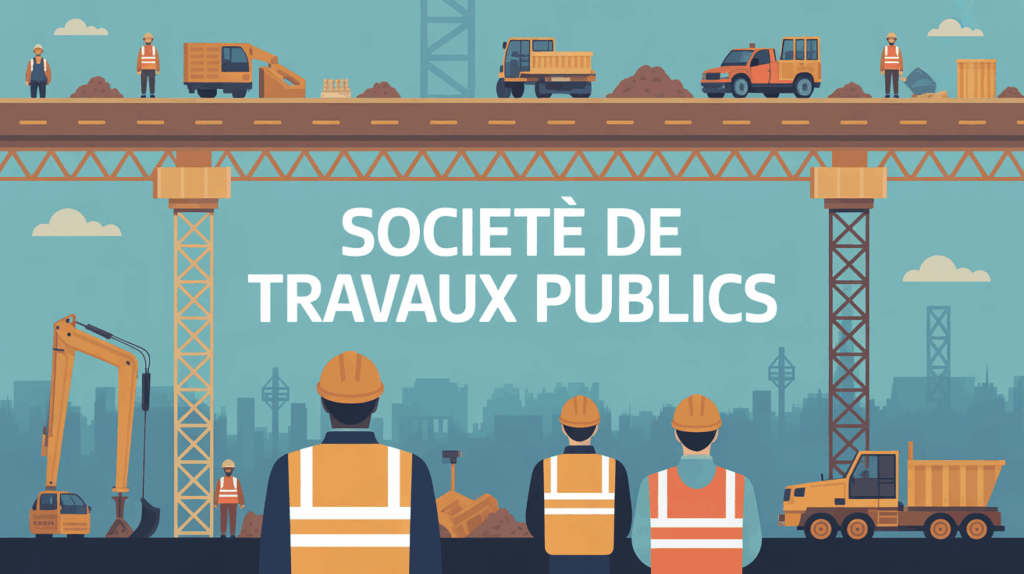 chantier société de travaux publics vue aérienne