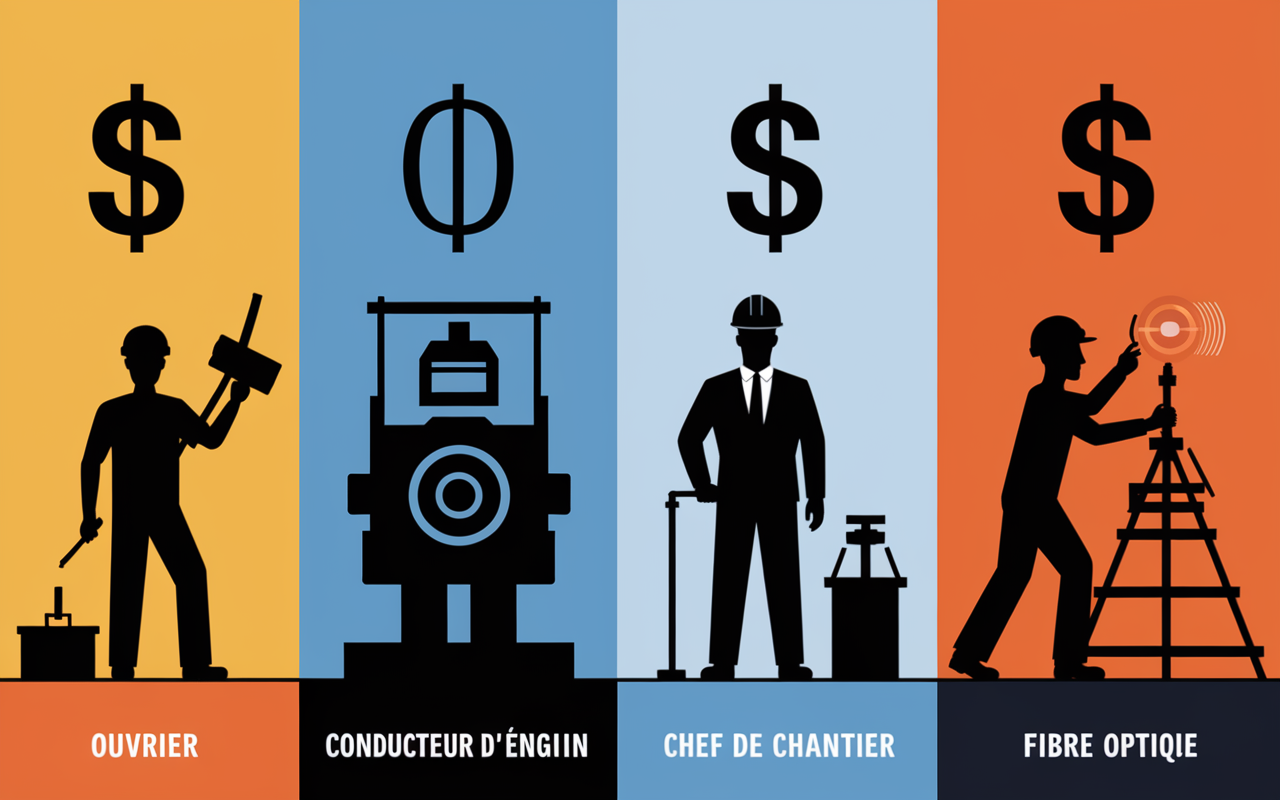 Tableau metiers TP ouvrier chef engin fibre salaires