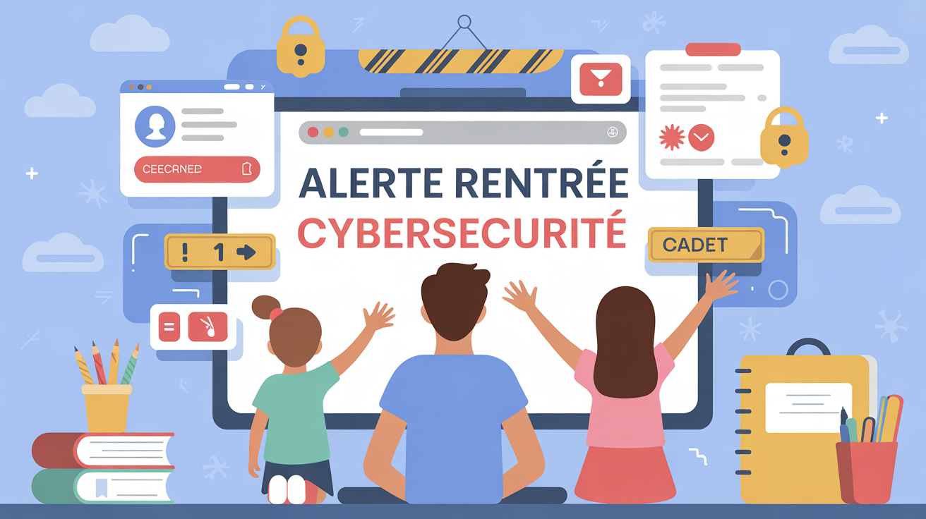 famille devant écran ordinateur alerte rentrée cybersécurité