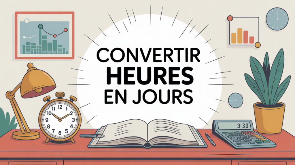 convertir heures en jours illustration moderne