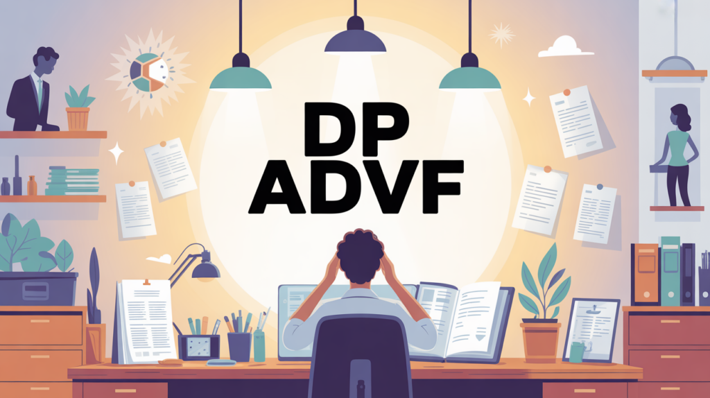 DP ADVF bureau documents silhouettes stylisées