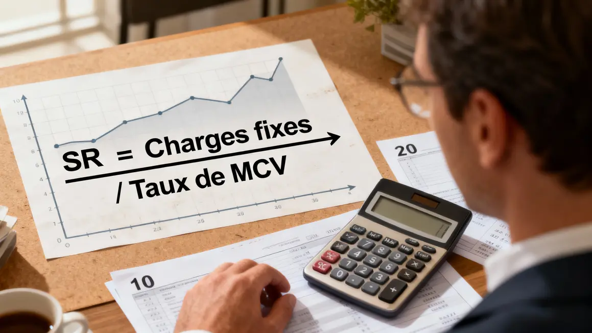 Graphique SR charges fixes sur MCV avec calculatrice et tableau financier
