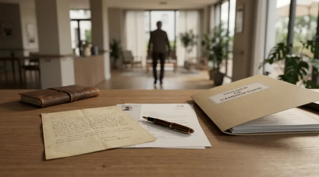 bureau organise avec lettre motivation ehpad manuscrite