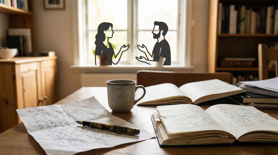 lettre de motivation service civique manuscrite sur bureau