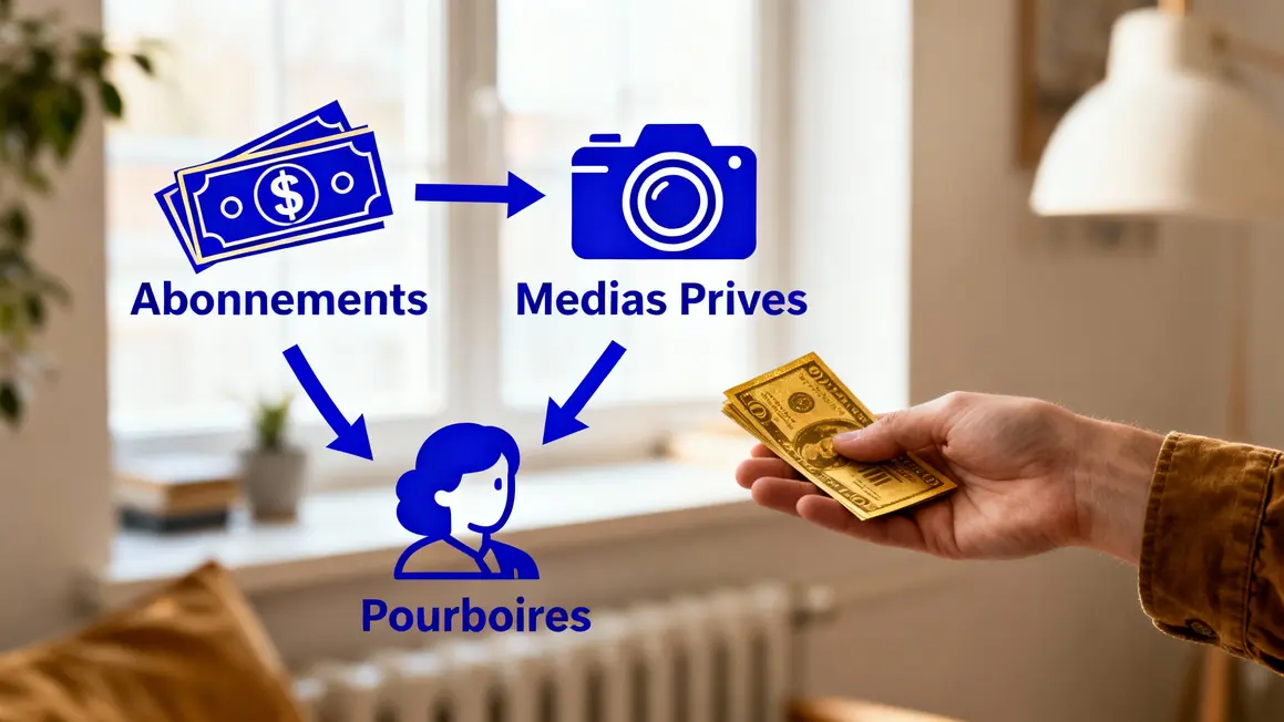 Tableau sources revenus MYM abonnement medias pourboires