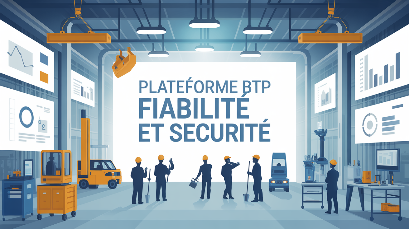 Vue d'un chantier BTP moderne fiabilité sécurité