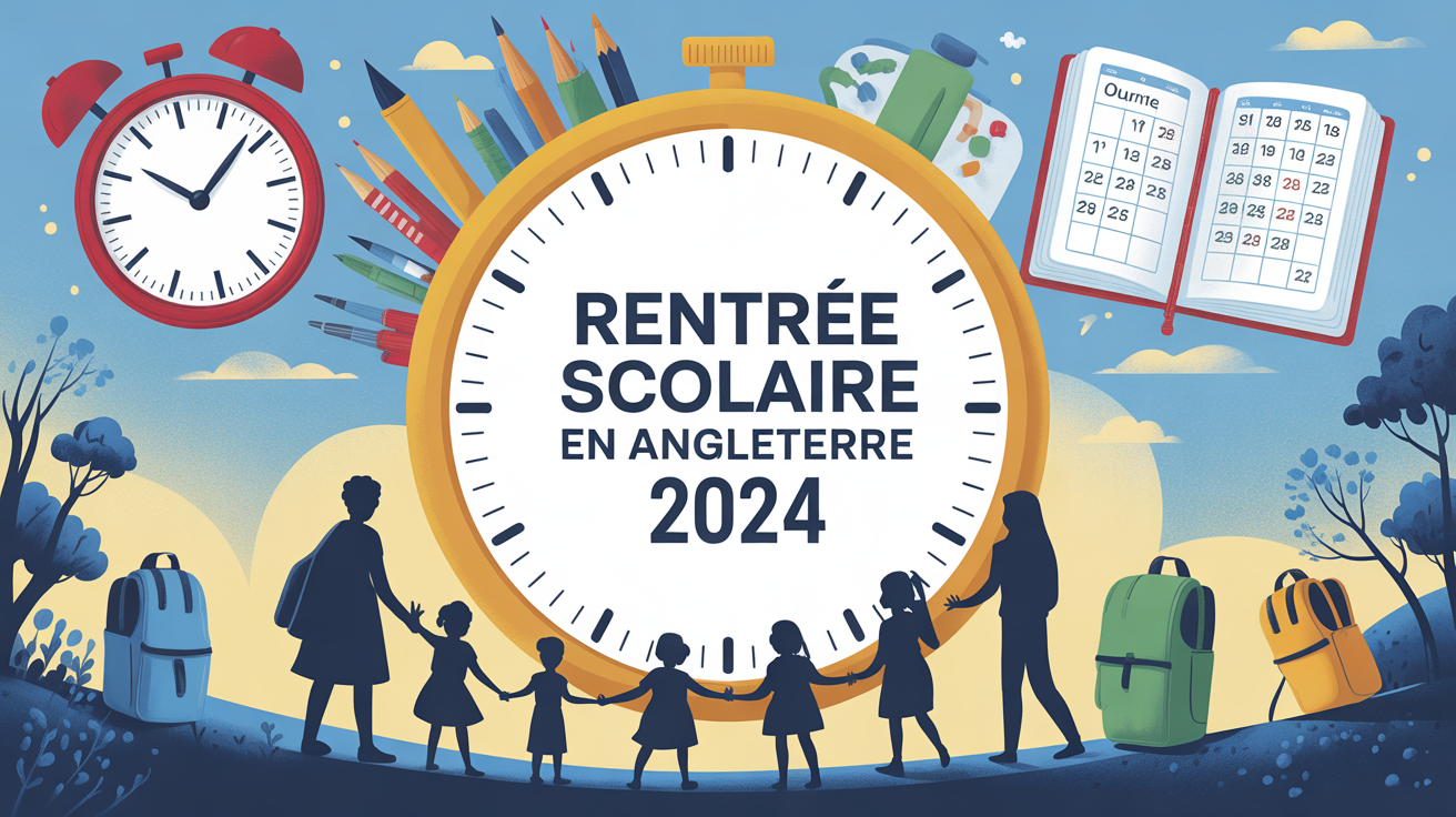 rentree scolaire angleterre 2024 tableau horloge calendrier
